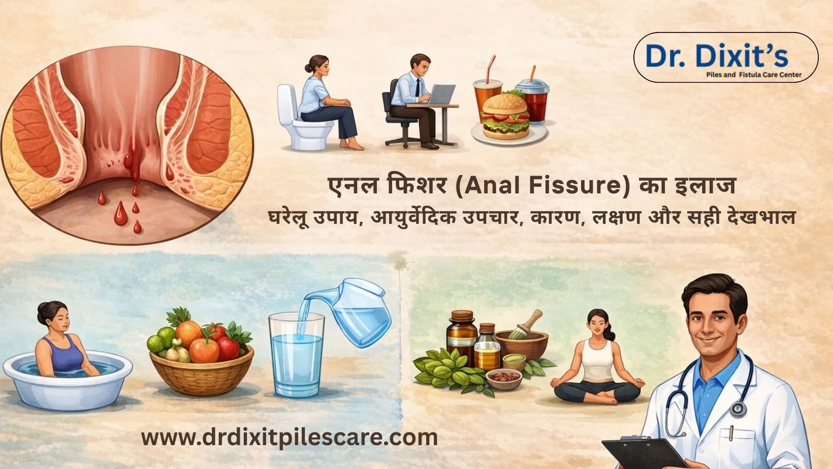 एनल फिशर (Anal Fissure) का इलाज: घरेलू उपाय, आयुर्वेदिक उपचार, कारण, लक्षण और सही देखभाल